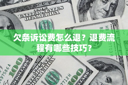 北京欠条诉讼费怎么退？退费流程有哪些技巧？